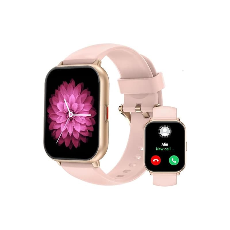 RUIMEN Montre Connectée Femme Appel Bluetooth Lecteur de Musique Montre Sport Smartwatch pour Android iOS Podometre Cardiofreque