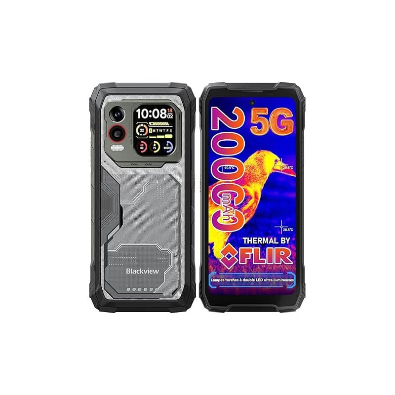 Blackview Xplore 1 Pro 5G Imagerie Thermique (Lepton3.5) Smartphone Incassable, 20000mAh 36Go+256Go/2To TF Téléphone Portable In
