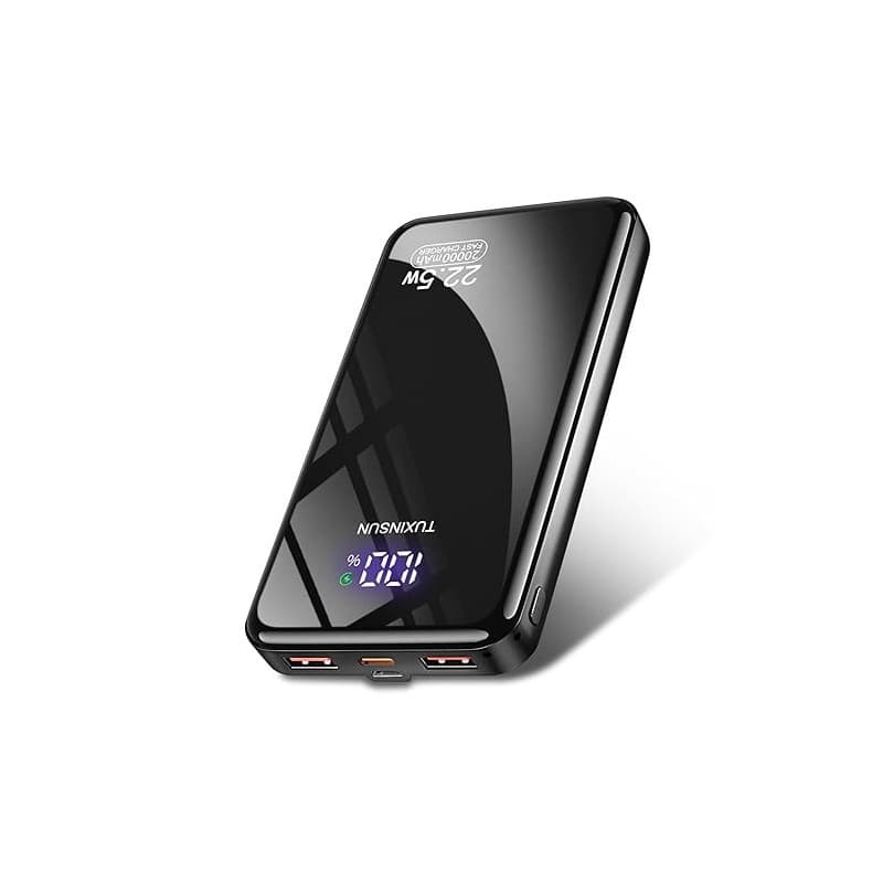 Power Bank 20000 mAh 22,5 W Banque de puissance à charge rapide PD3.0 QC4.0 Batterie externe de téléphone portable avec écran LC