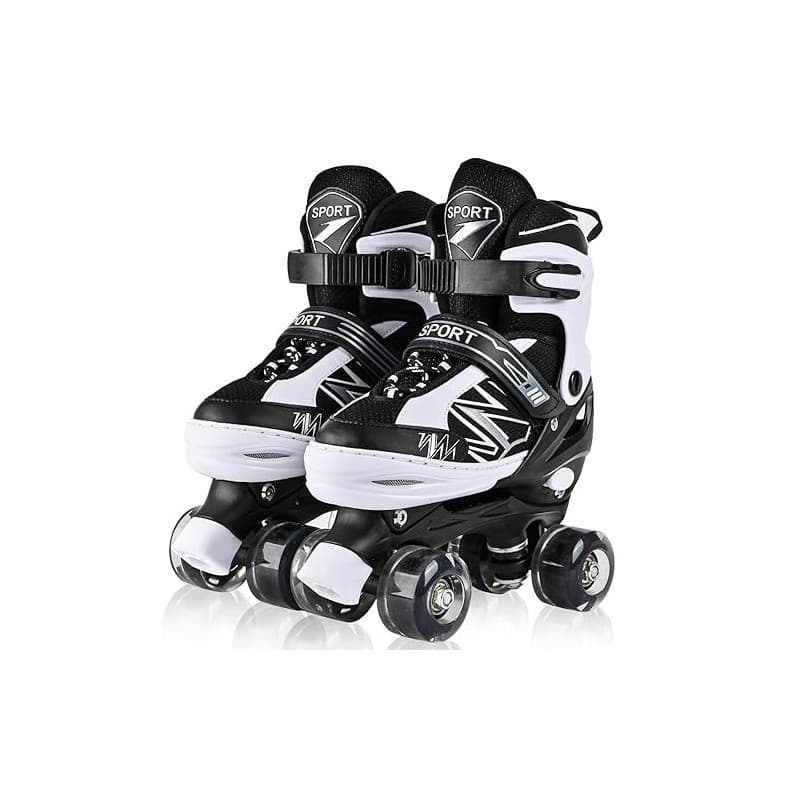 LOKJIJI Patins à roulettes pour Enfants garçons et Filles, 4 Tailles réglables pour Enfants et Adolescents avec Roues Lumineuses