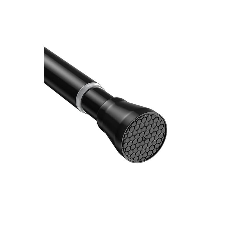 AIZESI tringle rideau sans percage 74.5-163 cm Tringle Rideau Extensible - Barre Telescopique Acier Inoxydable Noir pour Salle d