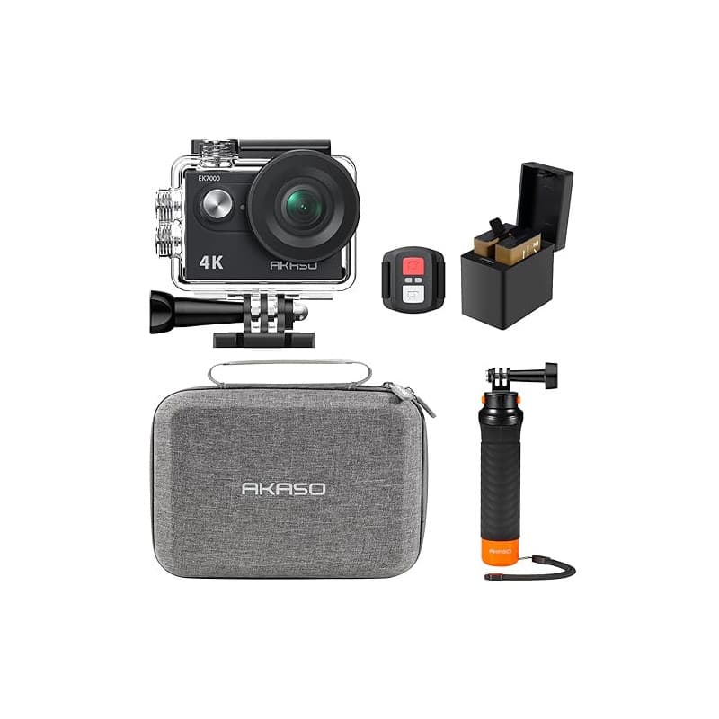 AKASO EK7000 Caméra Sport Kit de Poignée Flottant - Comprend 4K 30FPS EK7000 Action Camera, Poignée Flottant Etanche pour Camera