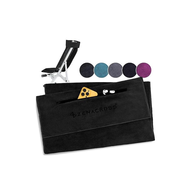 Zenacross - Serviette Sport Microfibre - Séchage Ultra Rapide, Pochette Zippée, Douce & Compacte pour Fitness, Salle, Yoga, Musc