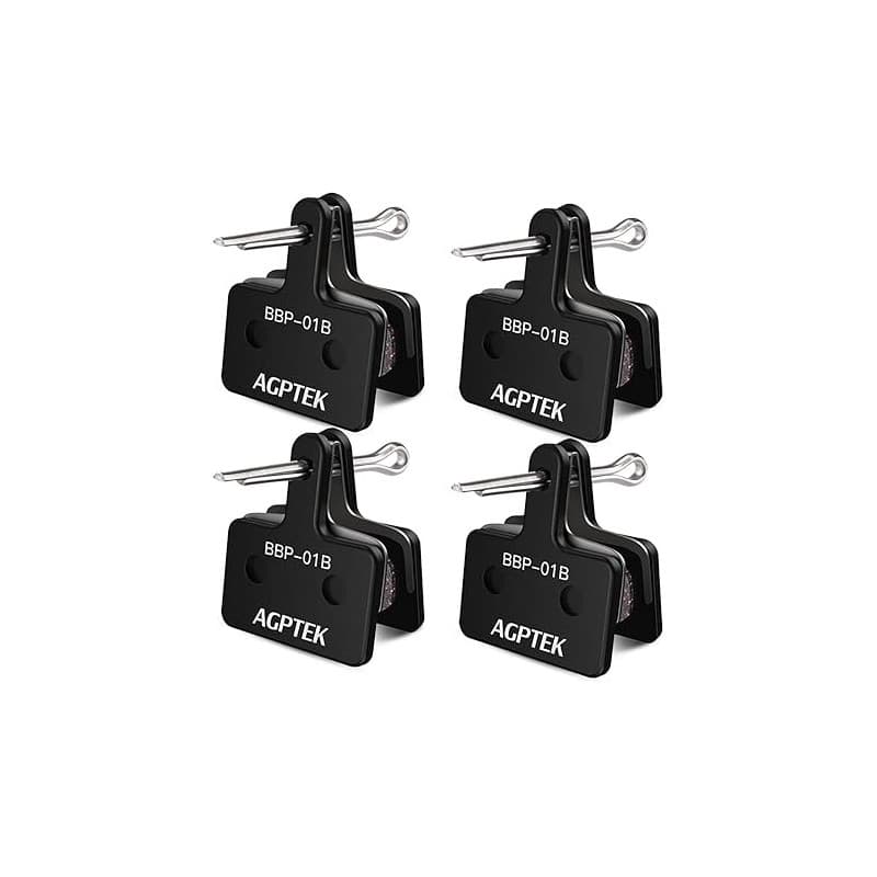 AGPTEK 4 Paires Plaquettes de Frein Vélo à Disque, Bicyclette Patins de Frein Semi-Métalliques pour Shimano TRP Tektro Deore M57