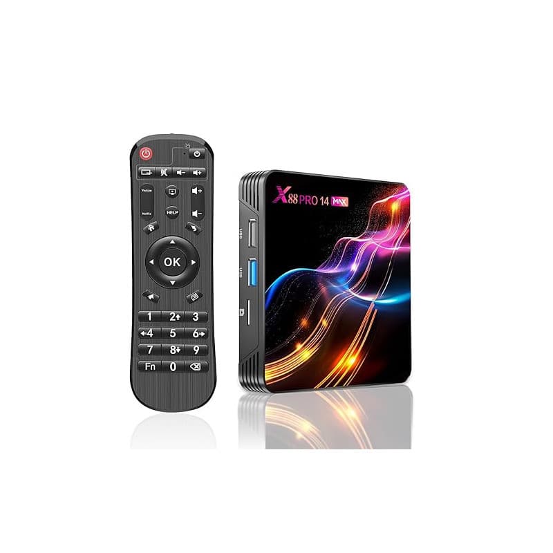 Android TV Box,X14 Pro Max Android 14.0 4Go RAM 64Go ROM RK3528 Quad-Core 64bit Cortex-A53 Mali 450 MP2 GPU Support 8K 3D 1080P