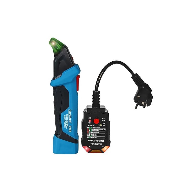 PeakTech 3432 Détecteur de fusibles/circuit électrique avec testeur de prise 230 V Schuko recherche sans contact NCV Testeur de