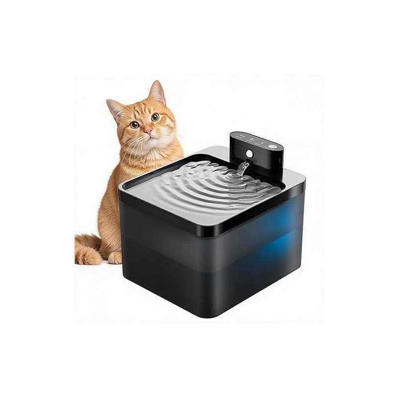DMUUPEW PET Fontaine à Eau pour Chat à Activation Automatique, silencieuse et sans Fil, 2.2L à Filtration Multiple résistante au