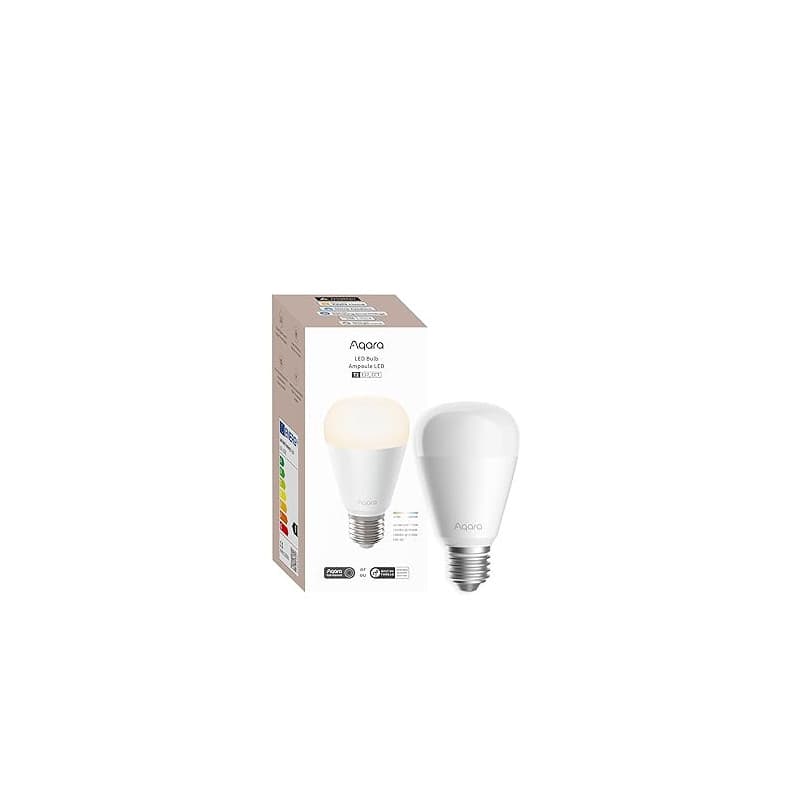 Aqara Ampoule LED T2 (E27, CCT), Thread/Zigbee, Blanc Dimmable, 2700 K-6500 K, Equivalent 75 W, Matter, Ampoule Connectée Compat