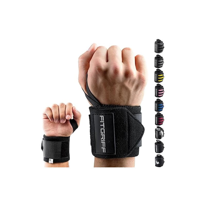 Fitgriff® Bande Poignet Musculation Homme et Femme (1 Paire) - Protege Poignet de Force pour Halterophilie, Fitness