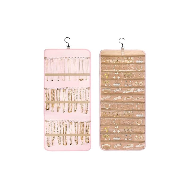 Présentoir à Bijoux Suspendu, 84*36.5cm Organiseur de Bijoux à Suspendre a un Design Double Face, Rangement pour Bijoux à Suspen