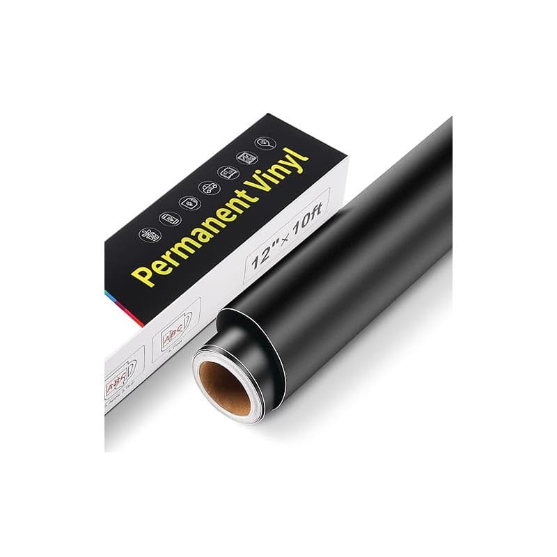 Vinyle Adhésif Permanent - 30,5 cm x 305 cm Rouleau de Vinyle Imperméable Permanent, Vinyle Permanent Adhésif pour Cricut, Silho