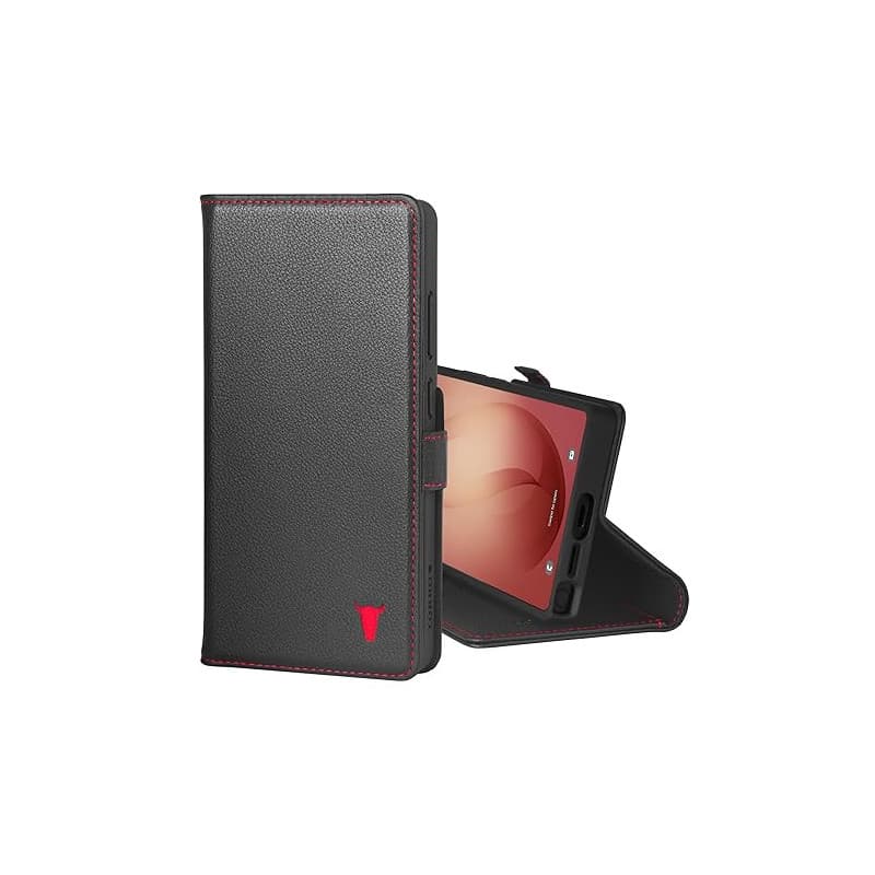 TORRO Coque en Cuir Compatible avec Samsung Galaxy S26 Ultra 5G 2026 - Étui Portefeuille en Cuir Véritable avec Béquille et Empl