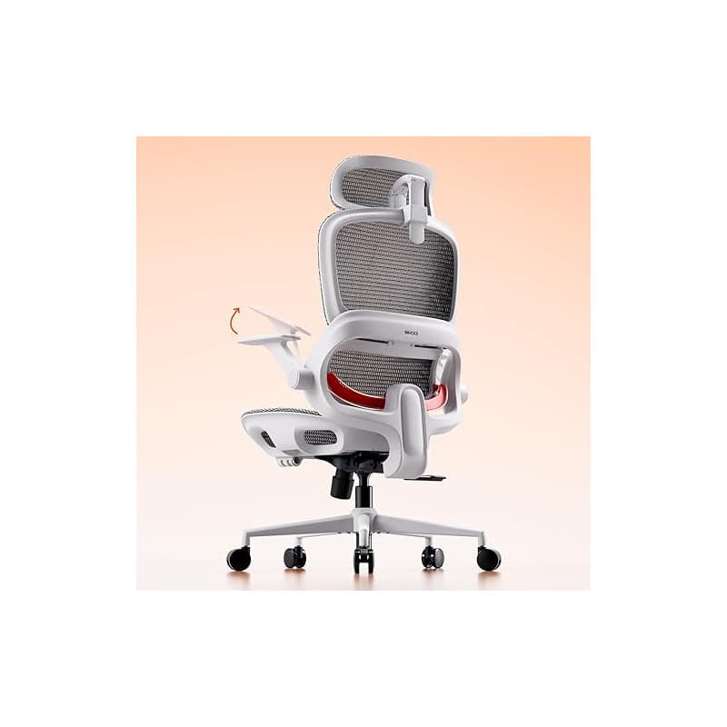 SIHOO B100 Chaise de Bureau Ergonomique, Maille Respirante, Support Lombaire, Appui-Tête Large, Accoudoirs Relevables, Inclinais