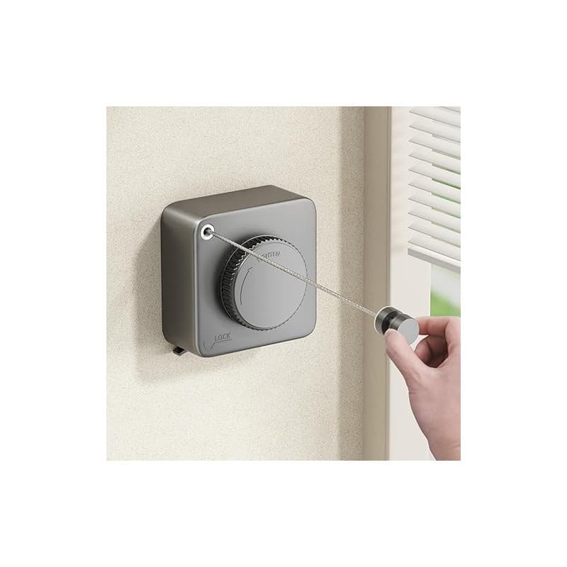 MUSTORN Fil Linge Extérieur Retractable Support Mural, Extensible Corde A Linge Retractable Interieur Etendoir Linge Exterieur E