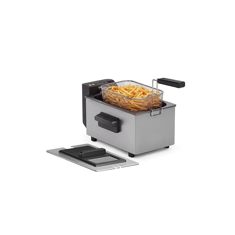 Tristar Friteuse à huile, 3L, Zone Froide, Thermostat réglable 190°C, Pièces lavables, Fenêtre, Rangement pour câble, Protection