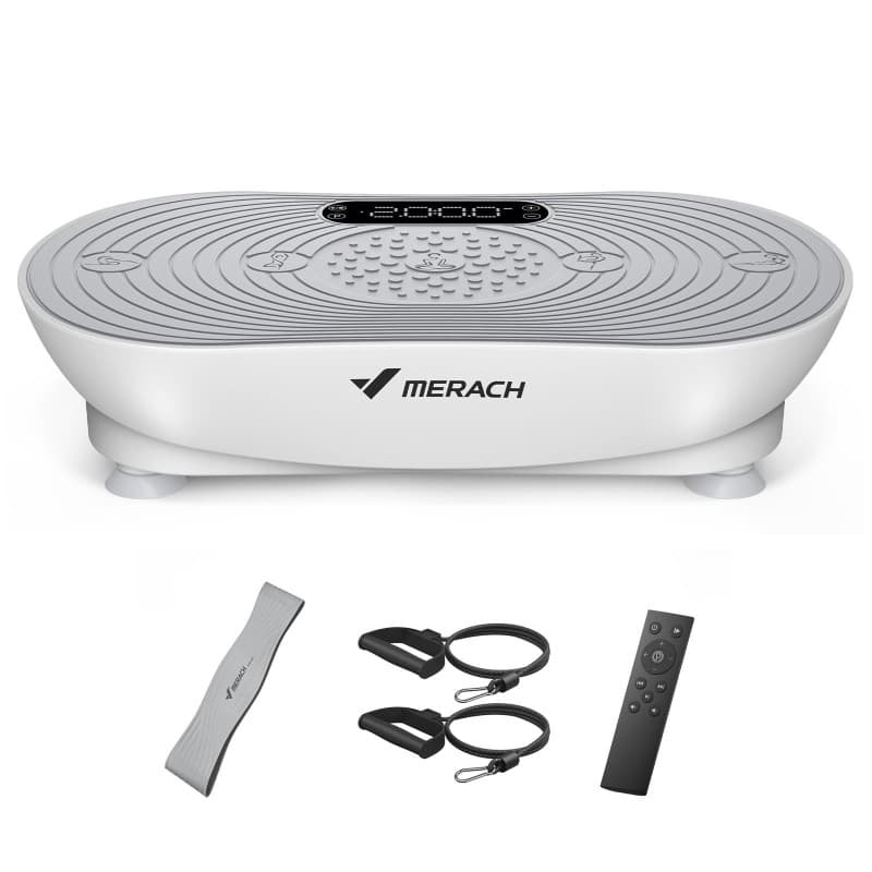 MERACH Plateforme Vibrante pour L'Entraînement Et Le Modelage du Corps, avec 99 Niveaux De Vitesse, Haut-Parleur Bluetooth Intég