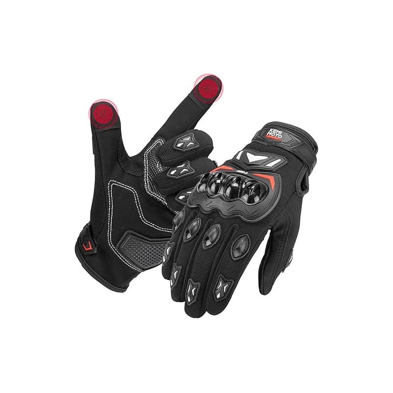 KEMIMOTO Gants Moto Homologués, Protection des Articulations, et Résistance Aux Chocs, Écran Tactile Plein-Doigt Respirant pour