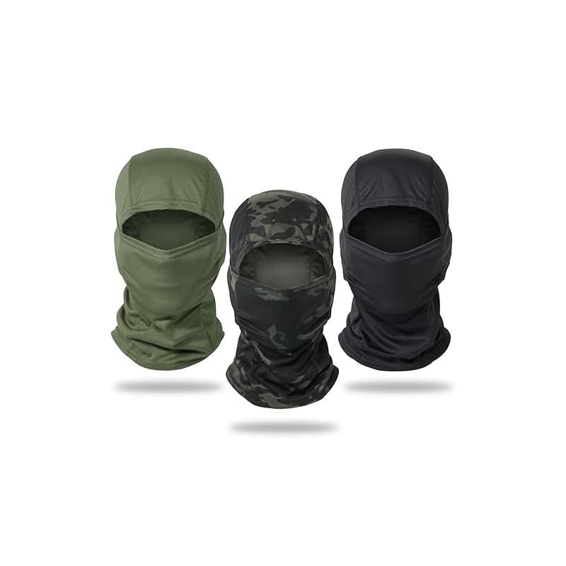 EUPSIIU 3 Pièces Cagoule Masque de Ski Camouflage Cagoule Couverture de Visage Tactique Cyclisme Respirant Masque,pour la Moto,