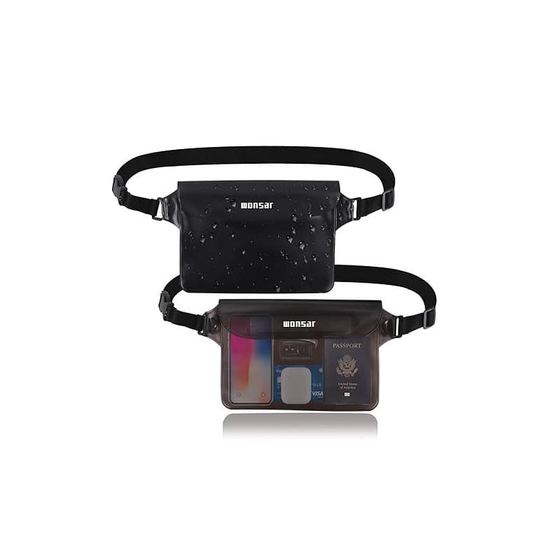 WONSAR 2Pcs Pochette Étanche, Sac Etanche avec Sangle Réglable, Pochette Telephone Portable, Pochette Etanche Plage Accessoire,