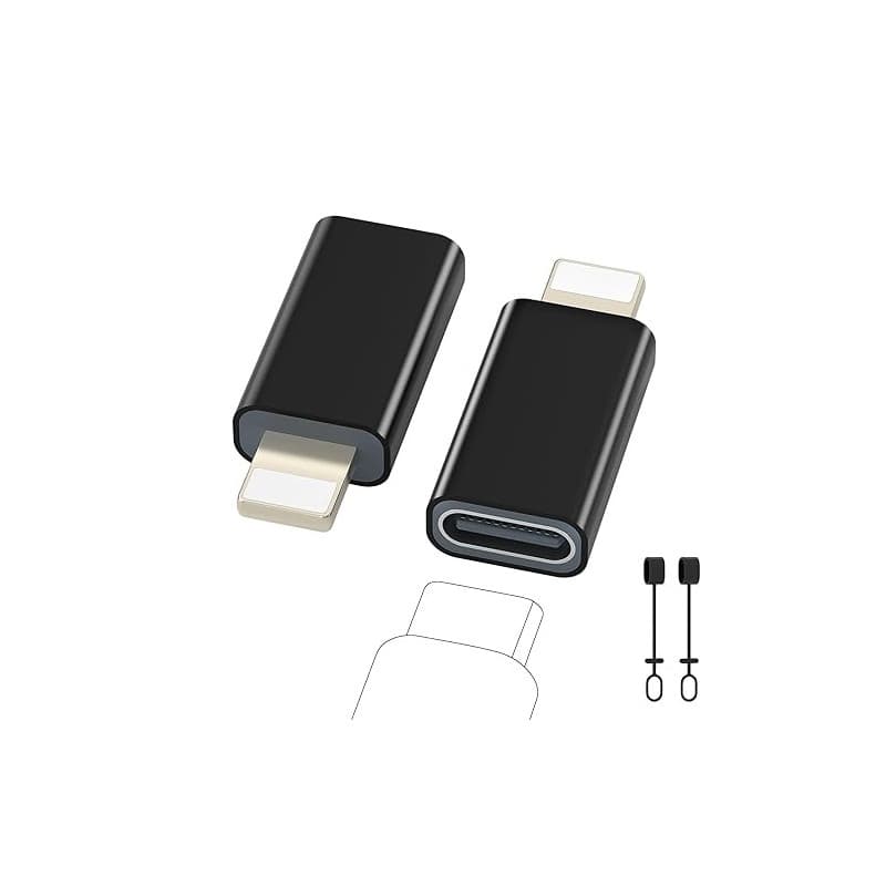 Zestiq Adaptateur USB C vers Lightning, Adaptateur Lightning USB C Lot de 2, Prise en Charge de la Charge et du Transfert de Don