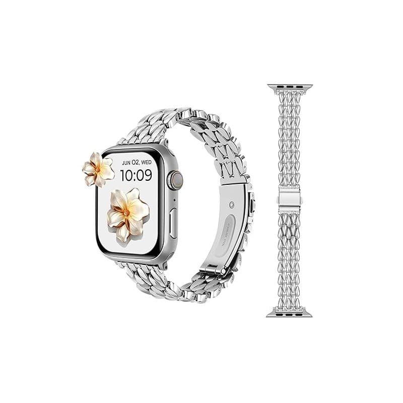 AoYi Acier Inoxydable Bracelet Femme Compatible avec Apple Watch 38mm 40mm 41mm 42mm, Luxe Rechange Métal Sangle pour iWatch Sér