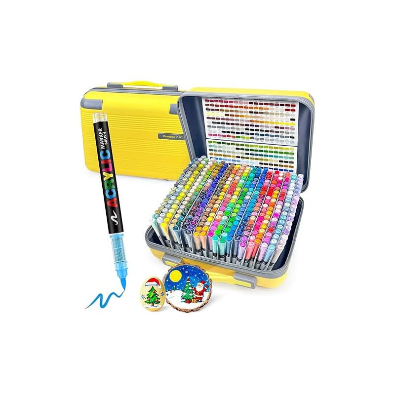 Guangna 360 Couleurs Feutre Acrylique, Feutre Acrylique Acrylique Pinceau Pour Papier, Verre, Galet, Métal, Plastique, Bois, Oeu
