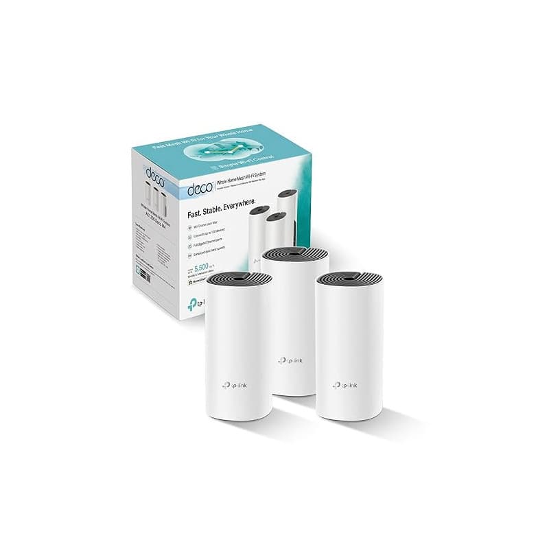 TP-Link Deco M4 (3-pack) Systèmes WiFi Mesh performant - Contrôle parental - Ports Ethernet Gigabit - Couverture WiFi jusqu'à 37