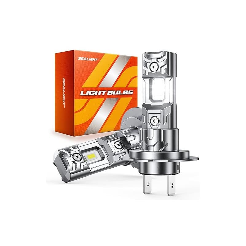 SEALIGHT H7 LED 32000LM 6500K Lumière Blanche, Ampoule LED H7 pour Kit De Conversion Halogène, 1:1 Taille Halogène, Plug and Pla