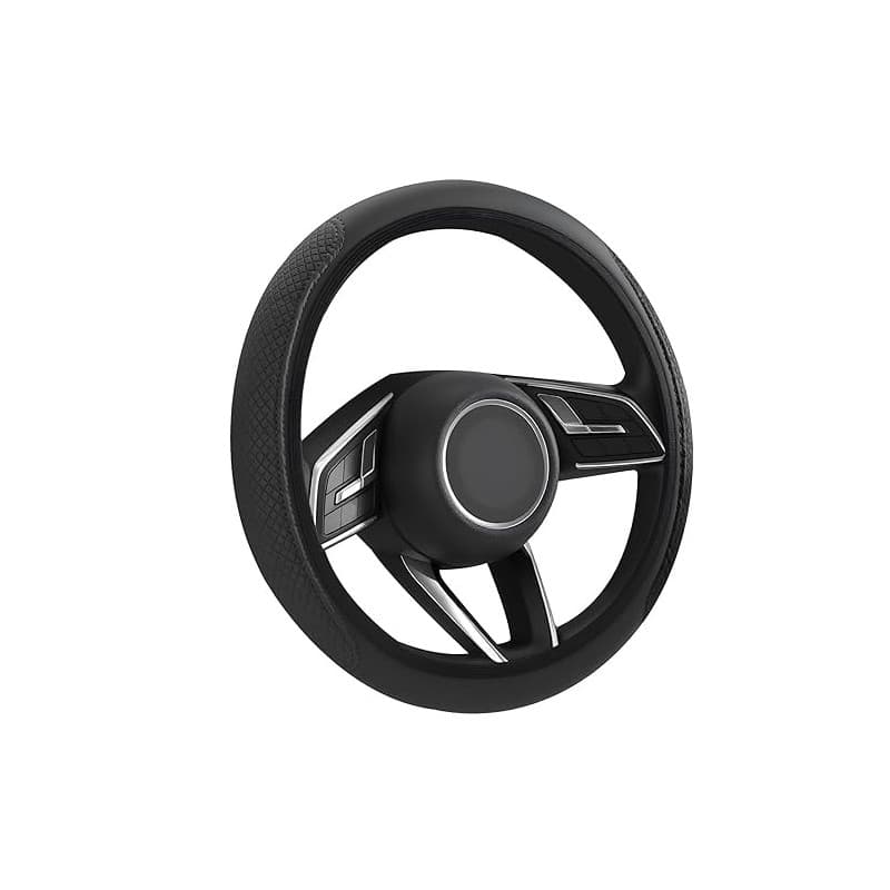 flintronic Couvre Volant de Voiture Universelle, 36–38 cm Housse de Volant en Cuir, Cache Volants de Protection Intégrale, Antid