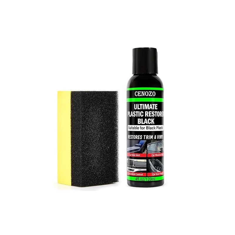Rénovateur Plastique Noir,Formule Premium Imperméable, Augmente la Brillance & Résistant aux UV pour Renovateur Voiture Extérieu