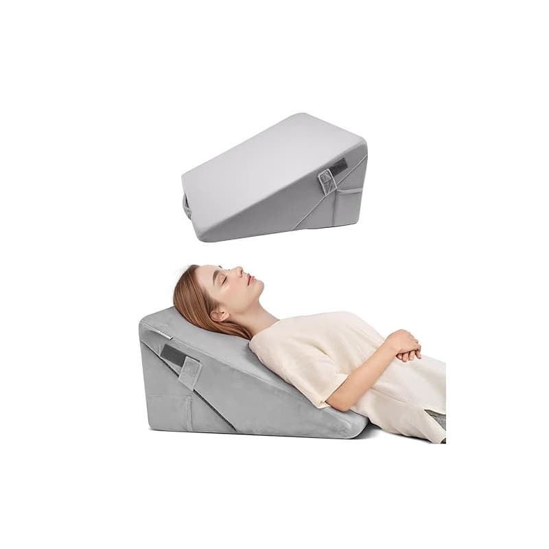 VEVOR Coussin Incliné Lit, Oreiller Triangulaire Orthopédique Réglable, Rembourrage en Mousse, Housse Douce et Lavable, Coussin