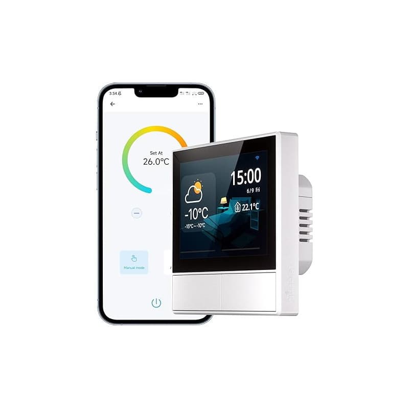 SONOFF NSPanel Interrupteur de Scène Intelligent, Interrupteur Mural WiFi (2 Gang), Thermostat sans Fil Domotique,APP et Contrôl
