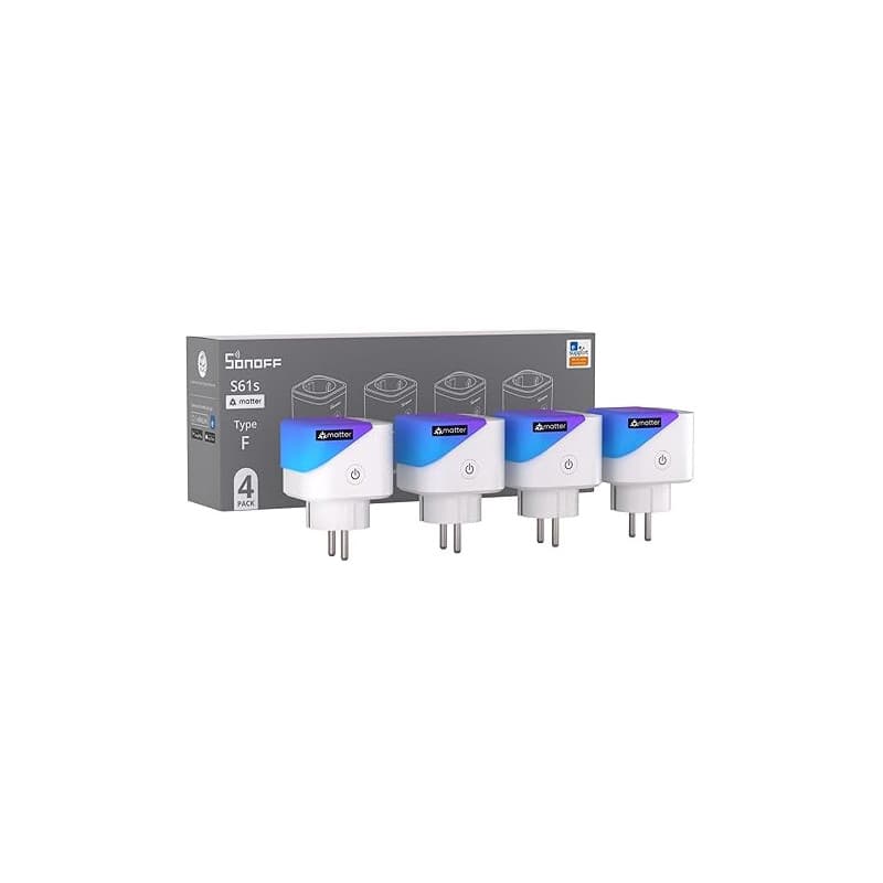 SONOFF S61s Prise Connectée WiFi 16A/3840W – Contrôle à Distance & Vocal, Mesure de Consommation Électrique, Minuterie Intellige