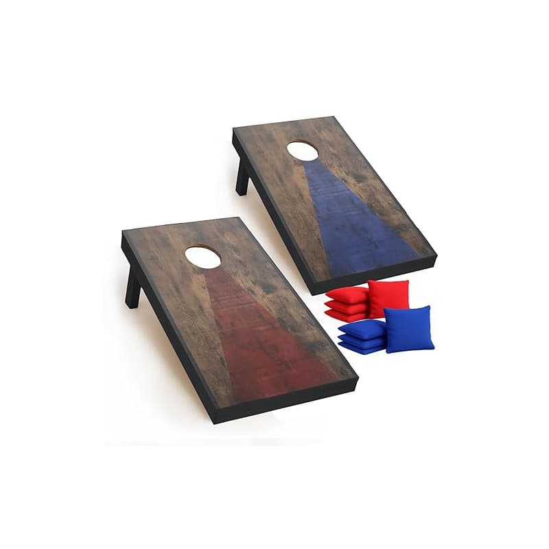 Jeu de Cornhole – Set de Lancer avec Plateaux & Sacs – Jeu d’Adresse d’Extérieur pour Jardin, Plage & Événements – Cornhole en B