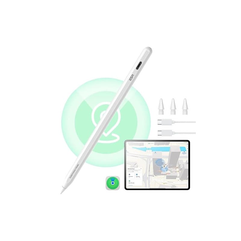 ESR Find My Stylet pour Apple iPad 2018-2025, Digital Pencil Pro avec Fonction Find My Pen et sensibilité à l'inclinaison pour i