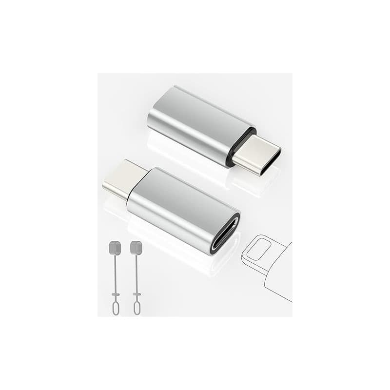 2 Pack Adaptateur Lightning vers USB C pour iPhone 15/16 Pro/Plus/Pro Max, Samsung S24, Supportant La Charge et Le Transfert de