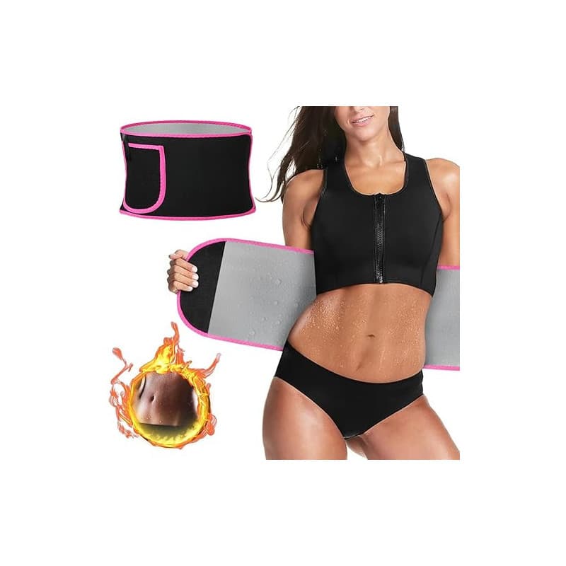 ACWOO Ceinture Lombaire Homme Femme, Ceinture de Sudation avec Sac Téléphone, Ceinture Sudation Ajustable, Sport Soutien du Dos,