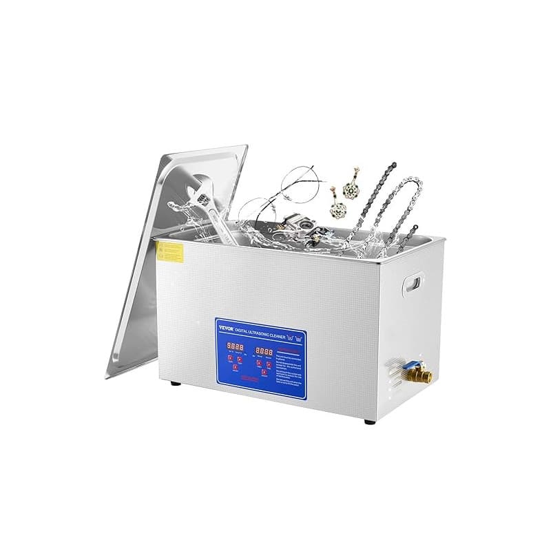 VEVOR Nettoyeur à Ultrasons 30 L Ultrasonic Cleaner Professionnel en Acier Inoxydable avec Minuterie Numérique et Chauffage Appa