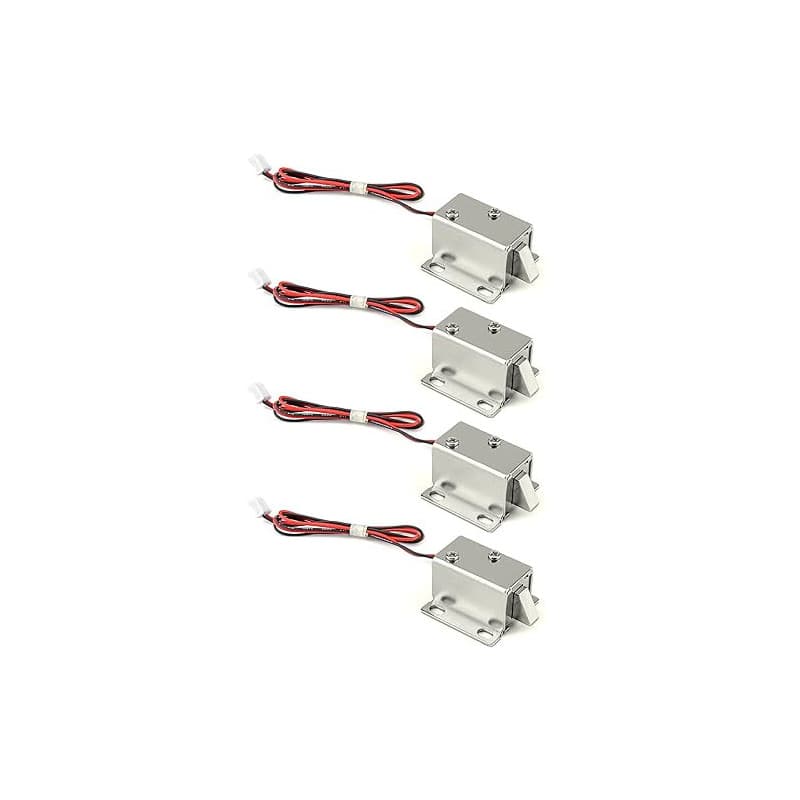 QWORK® DC 12V verrous électromagnétiques, Pour tiroir d'armoire, coffres forts armoire de porte, 4pcs