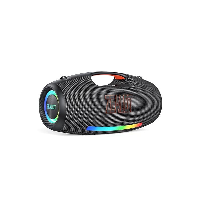 ZEALOT Enceinte Bluetooth Puissante 250W avec Basses Renforcées, Lumière LED, 40H, IPX6, AUX, TF Carte, Double Appairage Stéréo,