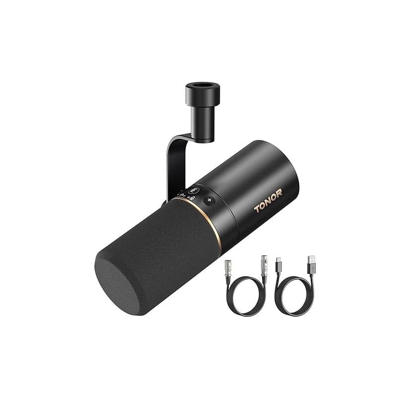 TONOR USB/XLR Micro Dynamique, Cardioïde Microphone pour Podcasting, Gaming, Streaming, Broadcasting, Enregistrement Vocal, Chan
