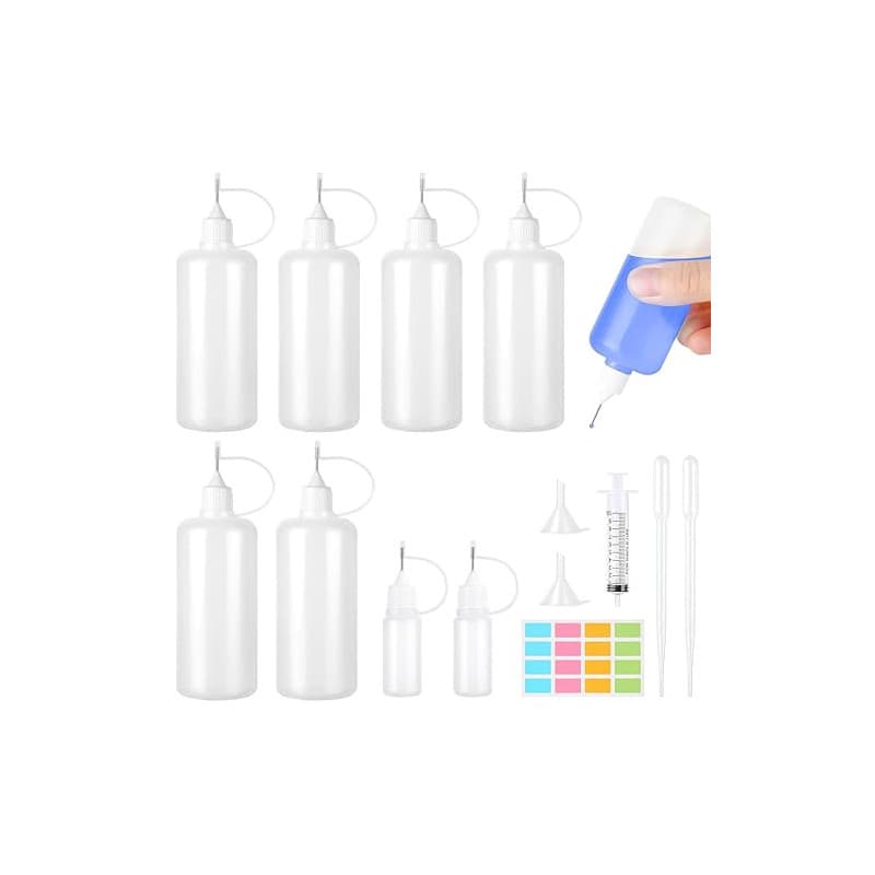 Amentalove 8 Pièces Flacon Pipette, 100ml 10ml Flacon Pipettes en Plastique Souple, Bouteille Plastique, Bouteille de Colle Vide