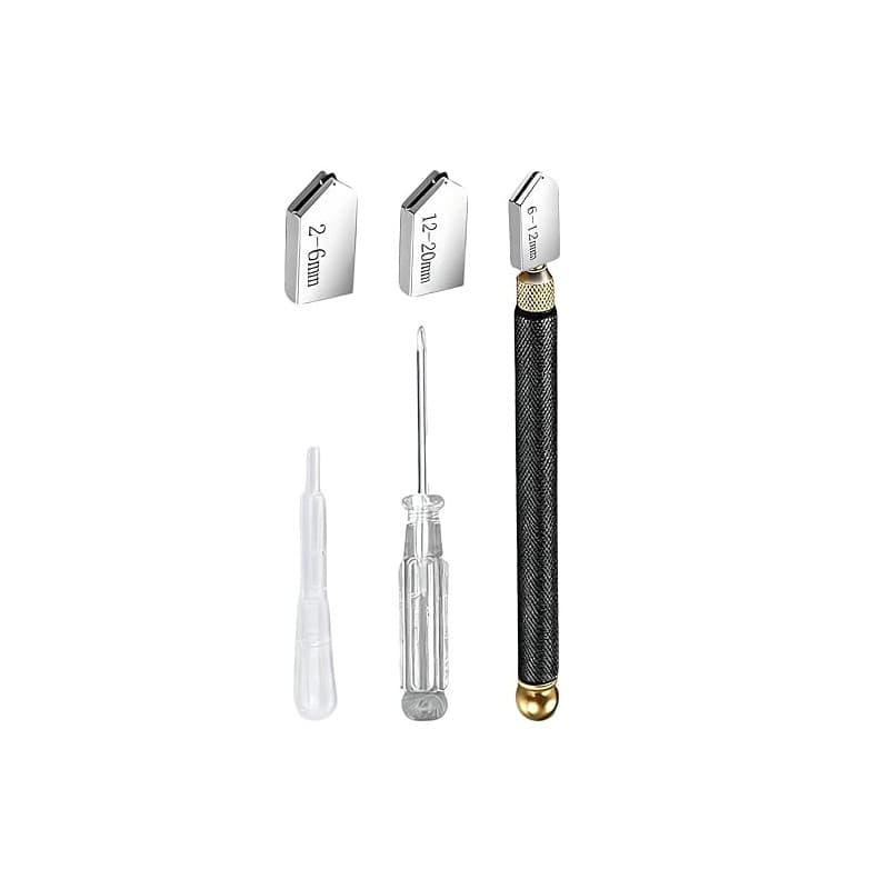 Coupe Verre Professionnel 2-20 mm, Diamant Coupe Verre avec Pointe en Carbure, Coupe Verre Diamant à Main avec Alimentation Auto
