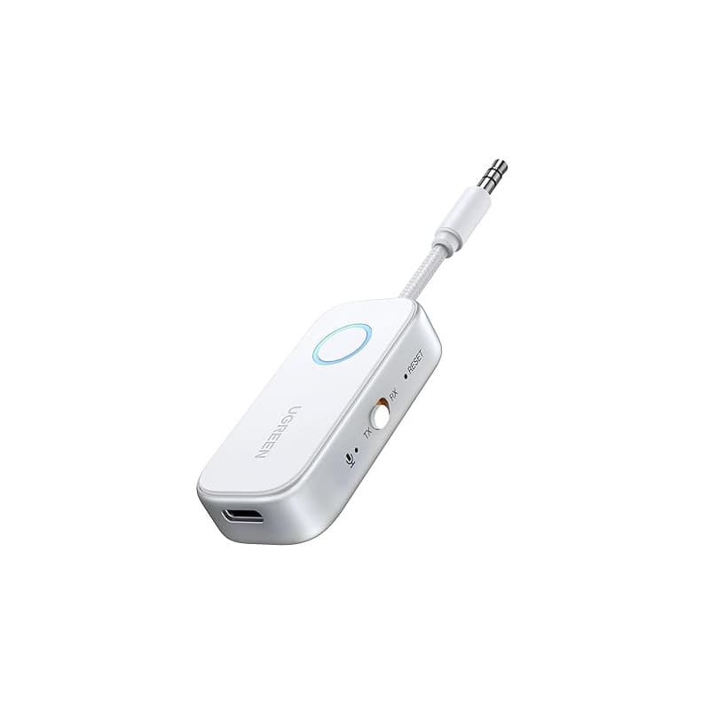 UGREEN Émetteur Jack Bluetooth 6.0 pour TV Transmetteur Récepteur 2 en 1 pour Voiture Prise Aux 3.5 mm Adaptateur Audio pour Cas