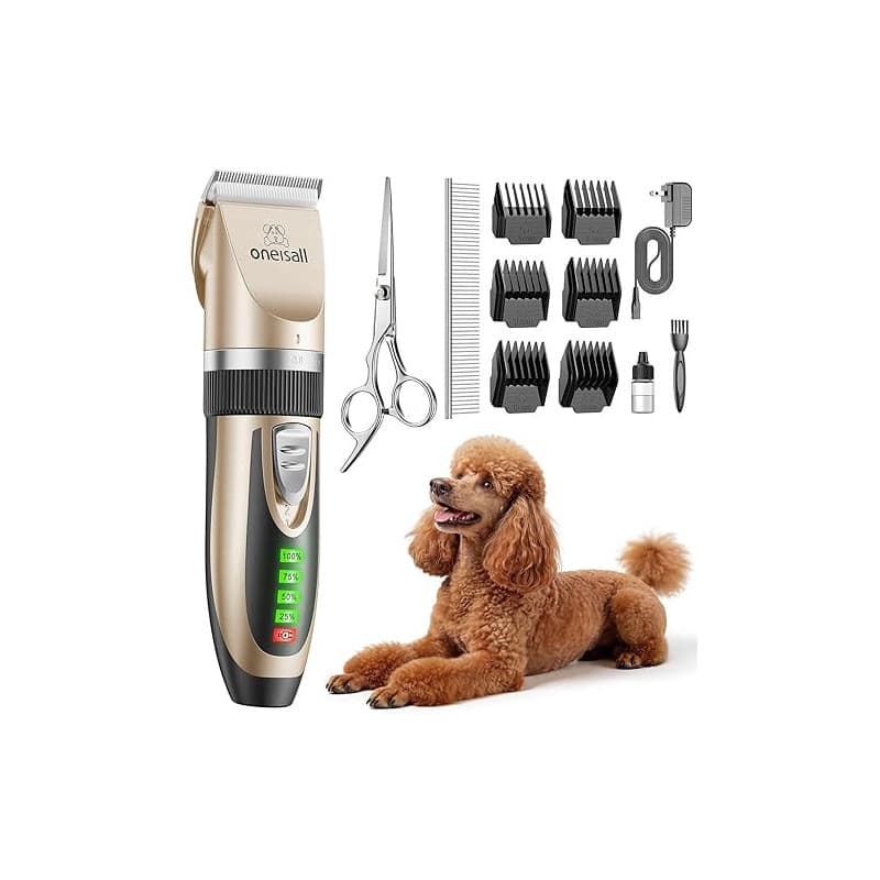oneisall Tondeuse pour Chien et Pattes de Chien professionnelles, Tondeuses Chiot Multifonction Sans Fil, Tondeuse Poils Longs E
