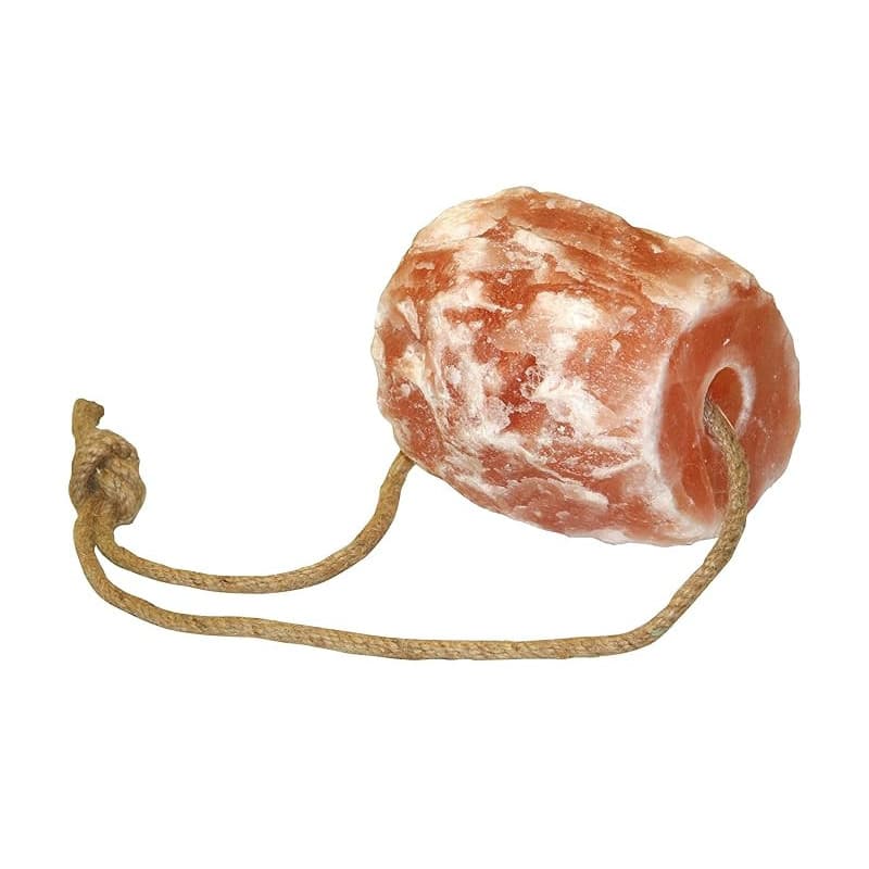 Delizia pierre à lécher en cristal de roche, aliment complémentaire, 2,5 kg, chevaux, avec corde de suspension