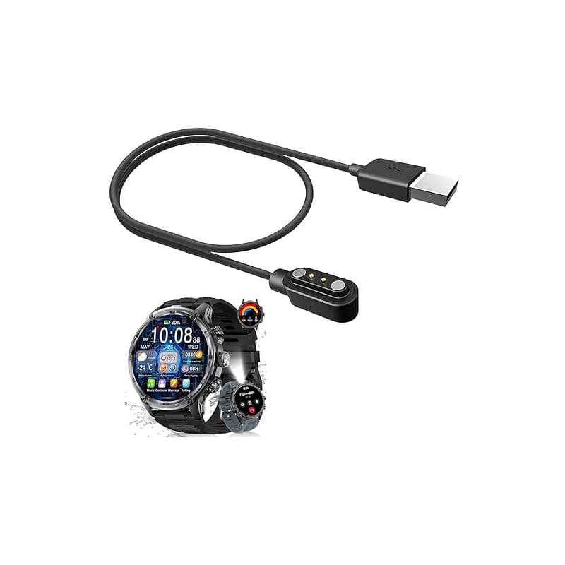 FTPZTINX Compatible Pour Cable USB Compatible Pour Smartwatch LIGE Militaire Montre Connectée Homme 1,85'' FV13 (1 Pack)