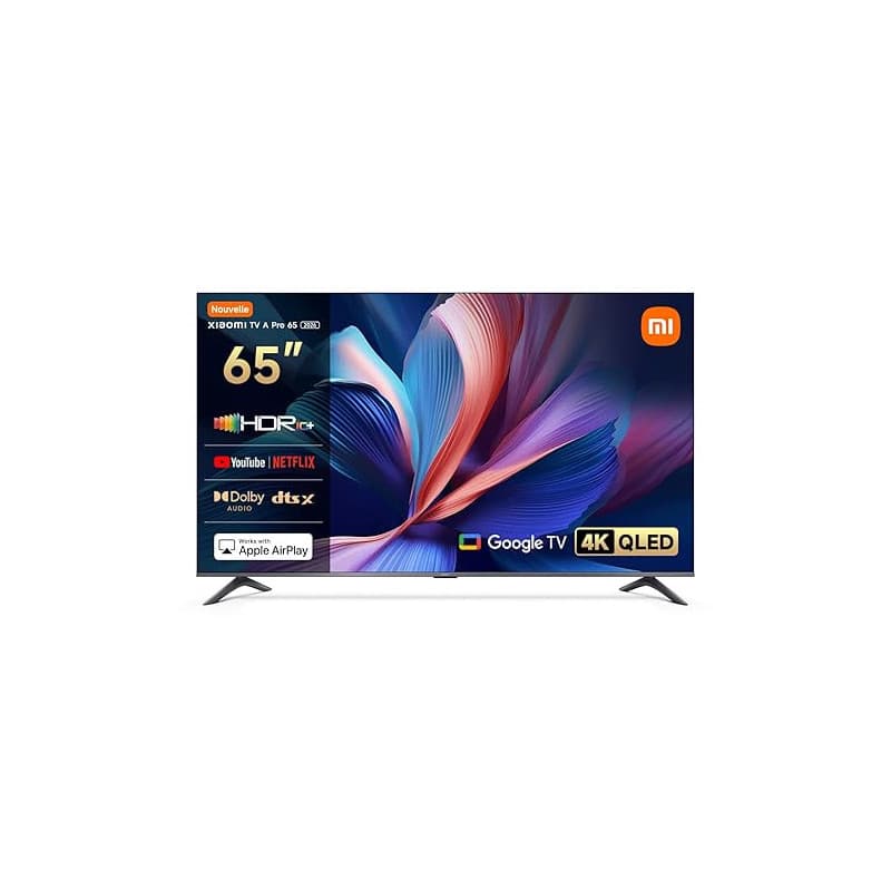 XIAOMI TV A Pro 65, 165 cm (65 Pouces), 4K UHD QLED, Smart TV, Google TV, Contrôle Vocal, HDR10+, Mode Game Boost 120Hz, MEMC, 2