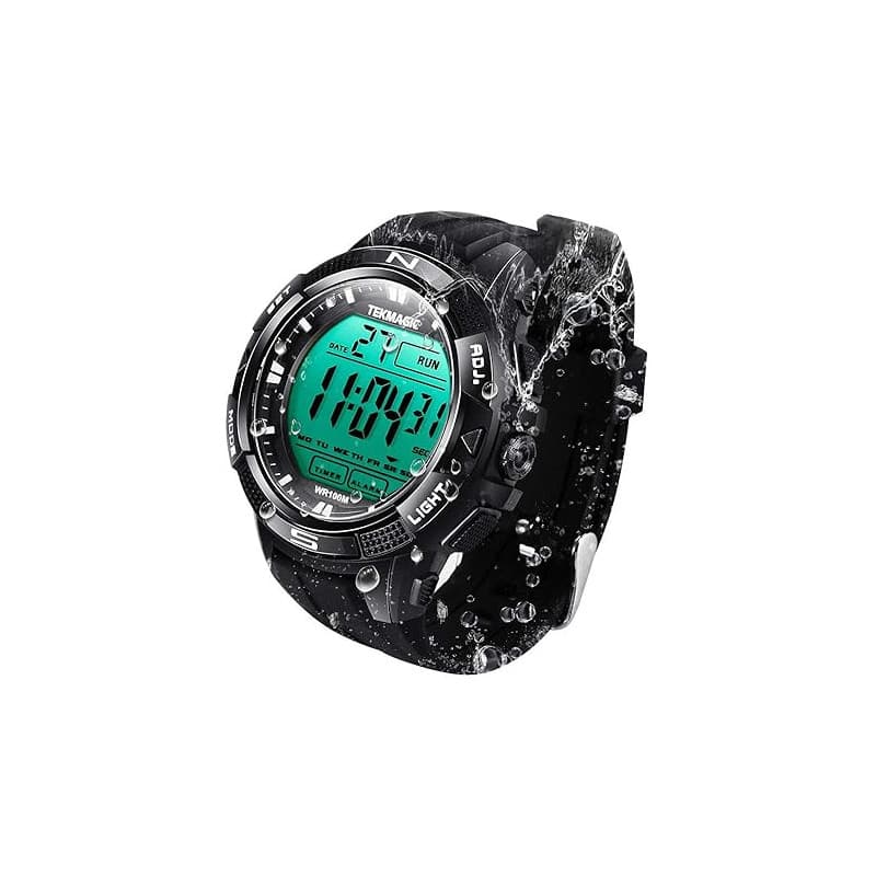 BANGLIN 10 ATM Lumineux Imperméable Plongée sous-Marine Eau Montre avec Chronomètre et Fonctions d'alarme, Soutien Double Fuseau