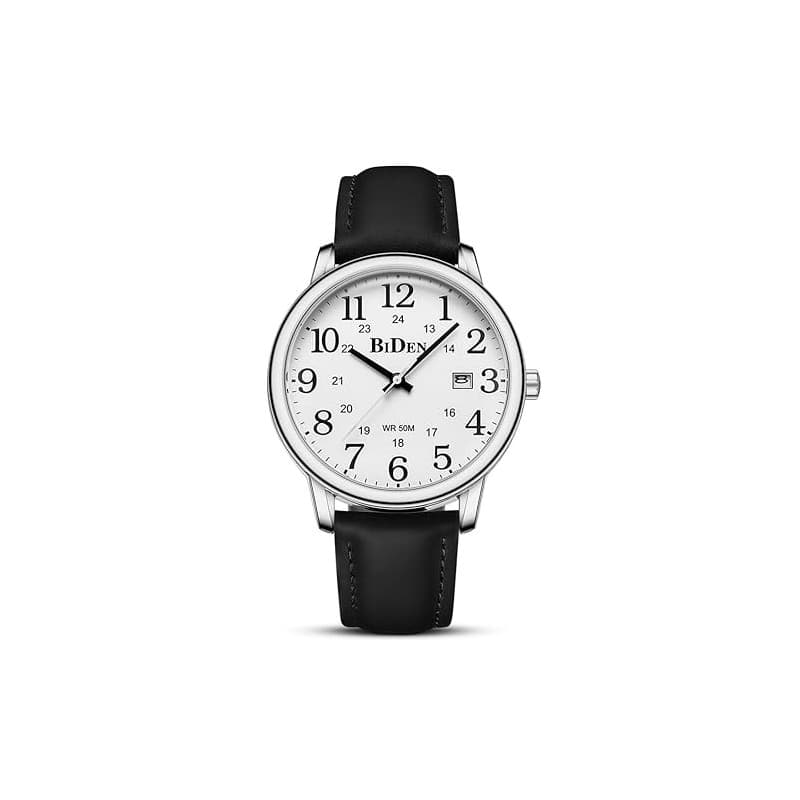 HANPOSH Montre Homme Bracelets en Cuir avec Grand Cadran numérique, faciles à Lire, Montres à Quartz étanches Montres pour Homme